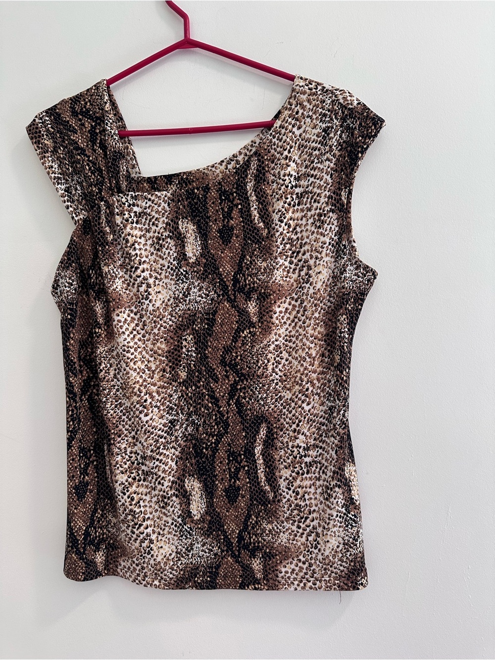 Soft Works Square Neck Snake-Print Camisole in Brown